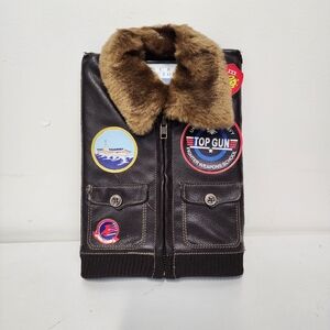 Top Gun Jacket & DVD Special Collectors Edition Brown Leather with Patches